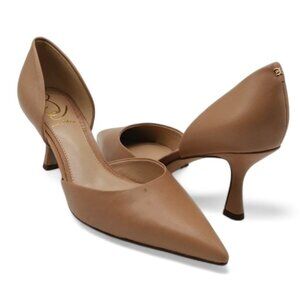 Sam Edelman Women's Size 7.5 M Soft Beige Leather Victoria Pointed Toe Pump